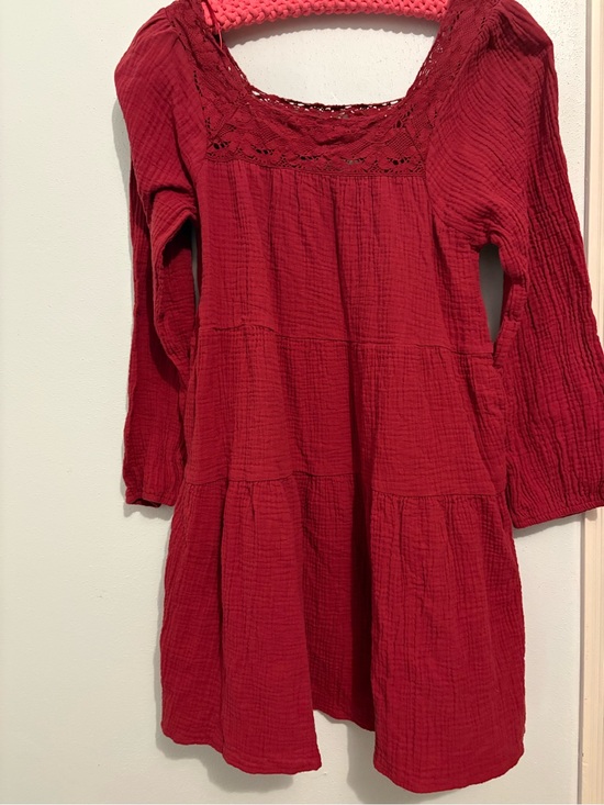 DAVI & DANI Dresses & Skirts - 100% COTTON DAVI + DANI MEDIUM ✨ dress lace accent burgundy VGUC